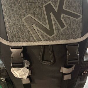 NWT Michael Kors Black and Gray Men's Logo Backpack